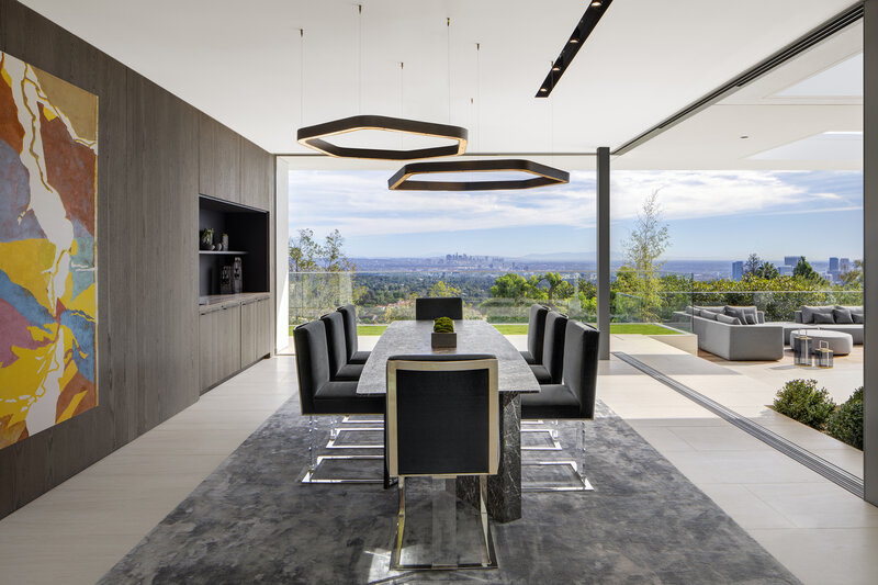 Dining Table with City View — Gray