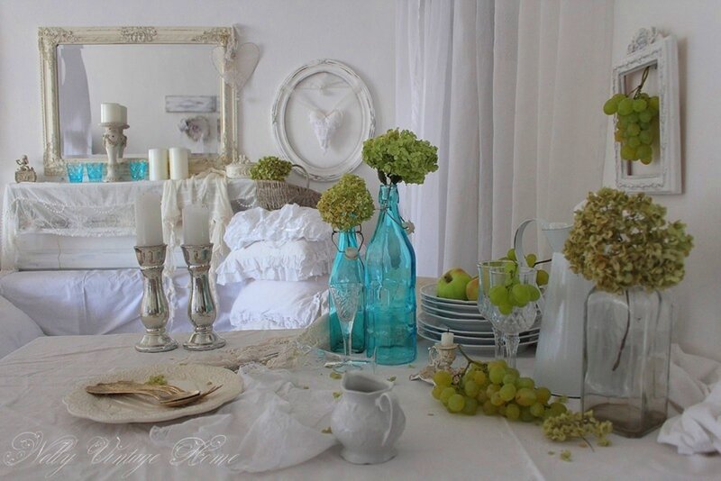 Dining Table with Fruit and Flowers