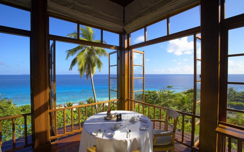 Dining Table with Ocean View — Blue