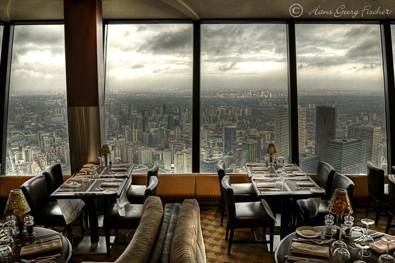 Dining with a city view