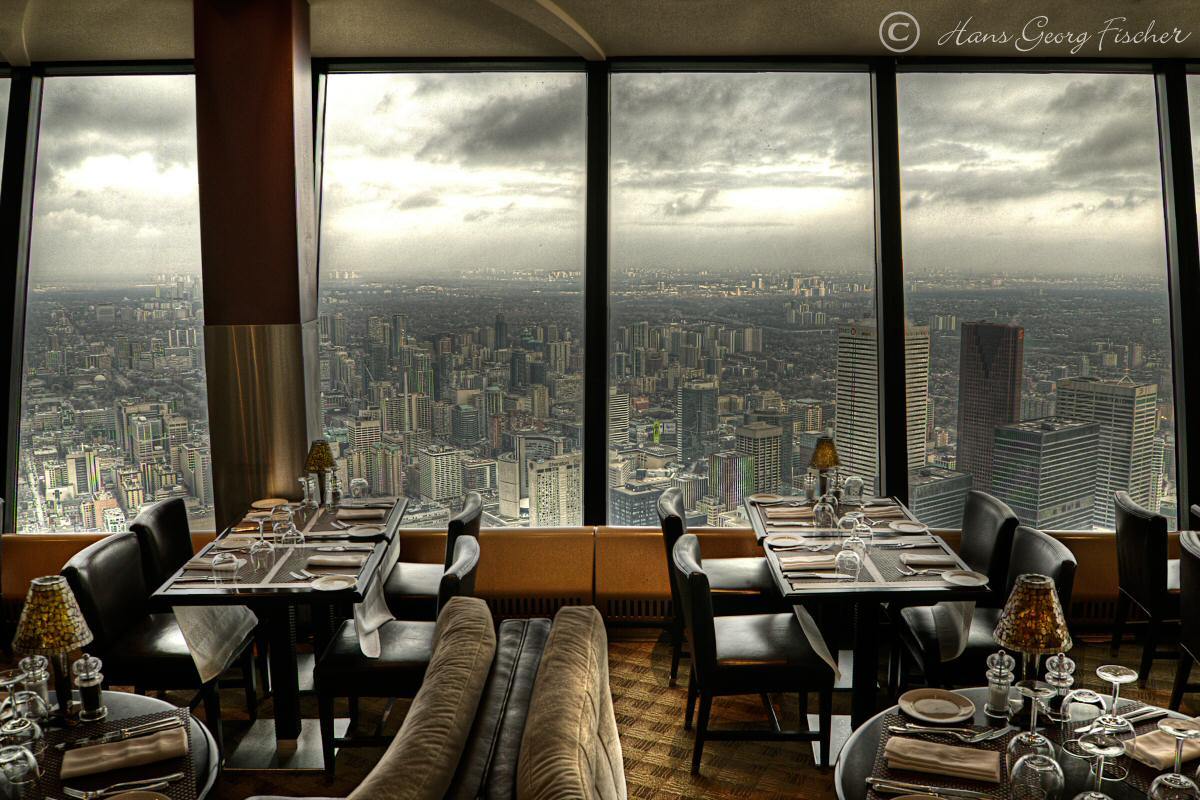 Dining with a city view
