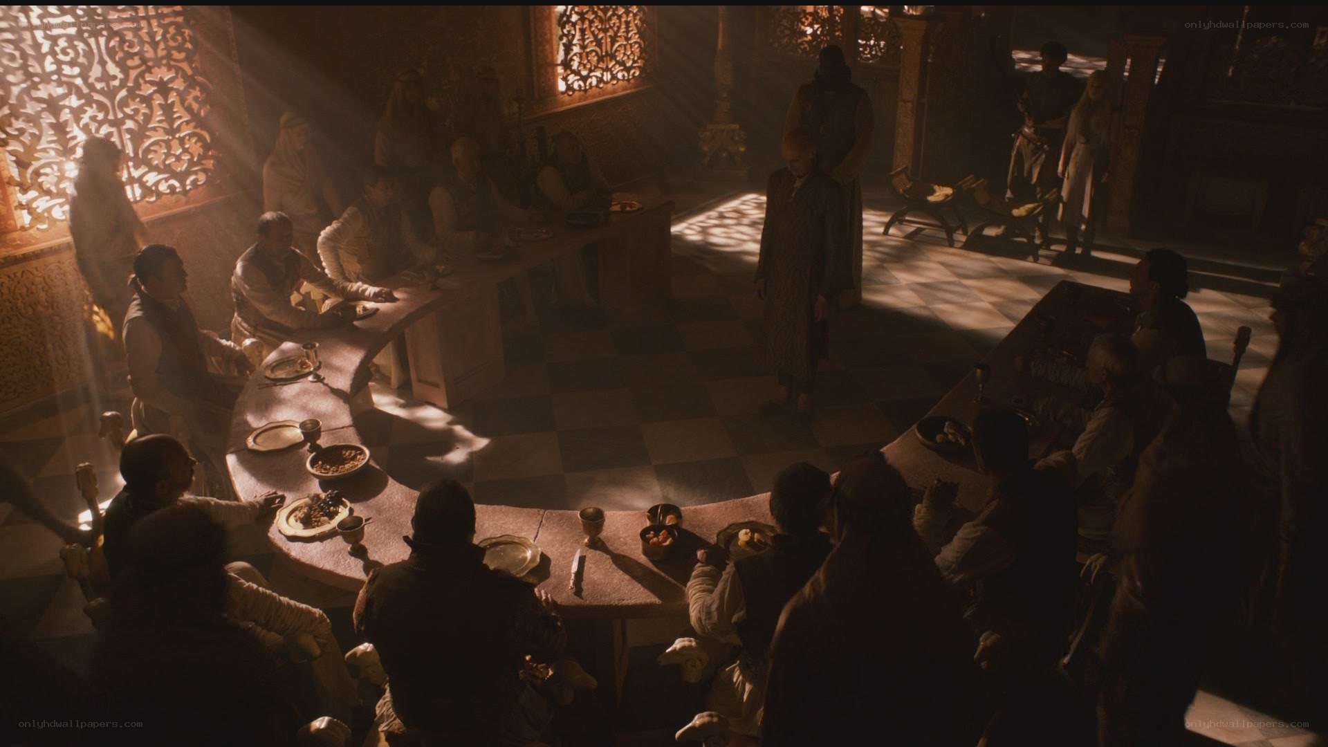 dinner in a grand hall