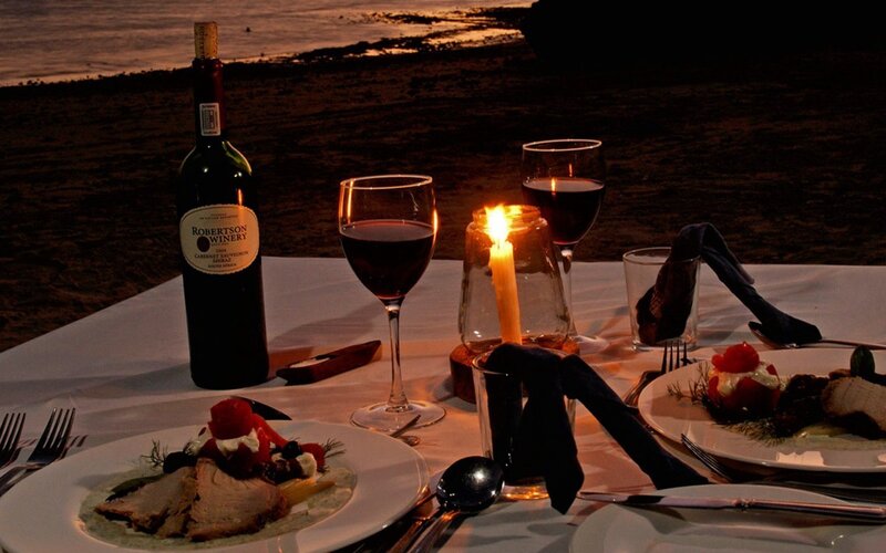 Dinner on Beach at Night — Black, Romantic