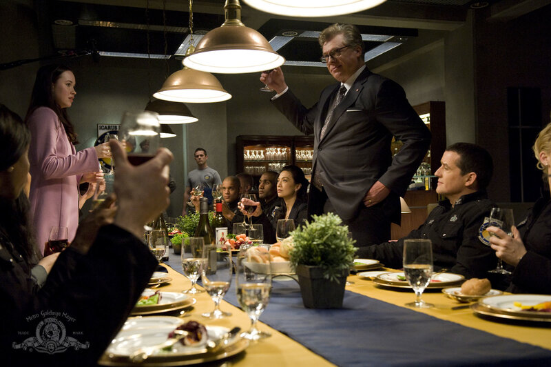 Dinner scene with toast