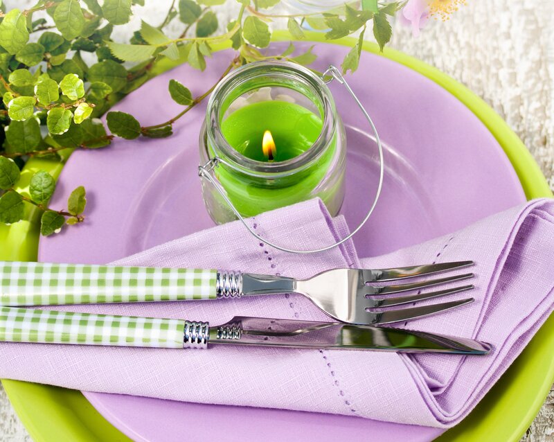 Dinner Setting with Candle