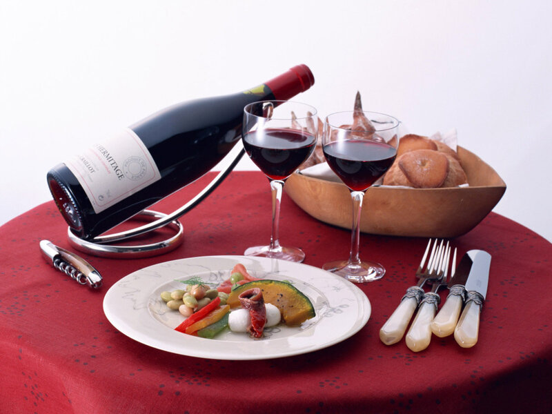 Dinner Setting with Wine