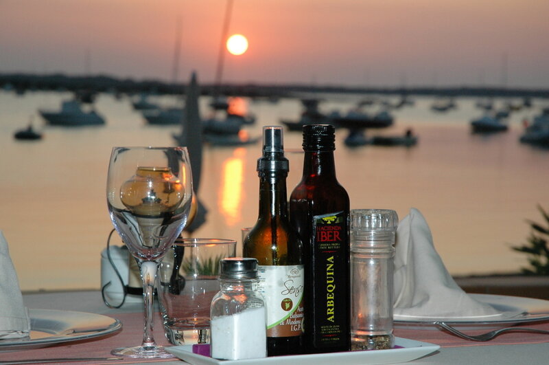 Dinner Table at Sunset — Orange, Serene, Photograph