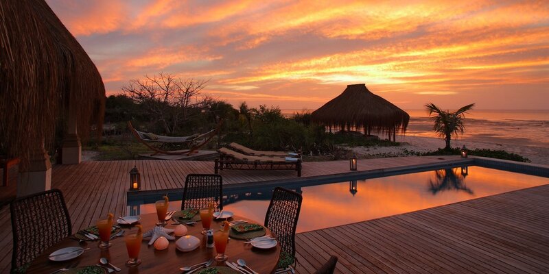Dinner Table at Sunset — Orange, Serene