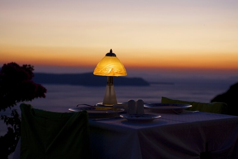 Dinner Table at Sunset — Orange