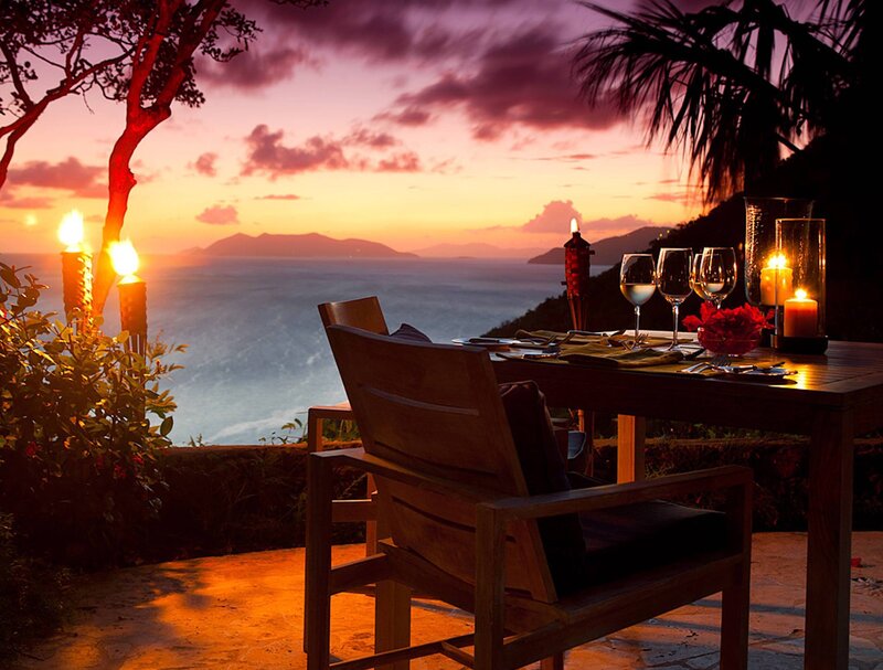 Dinner Table at Sunset — Purple, Romantic, Photograph