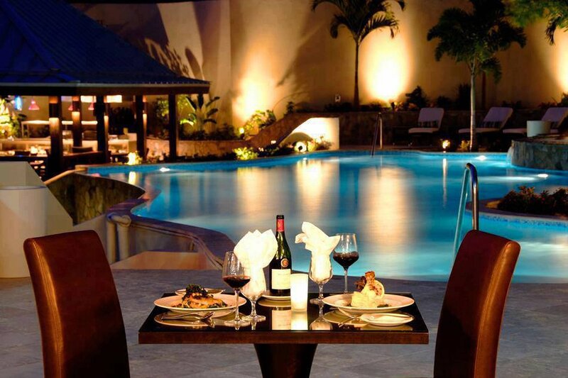 Dinner Table by Pool — Blue, Serene, Night