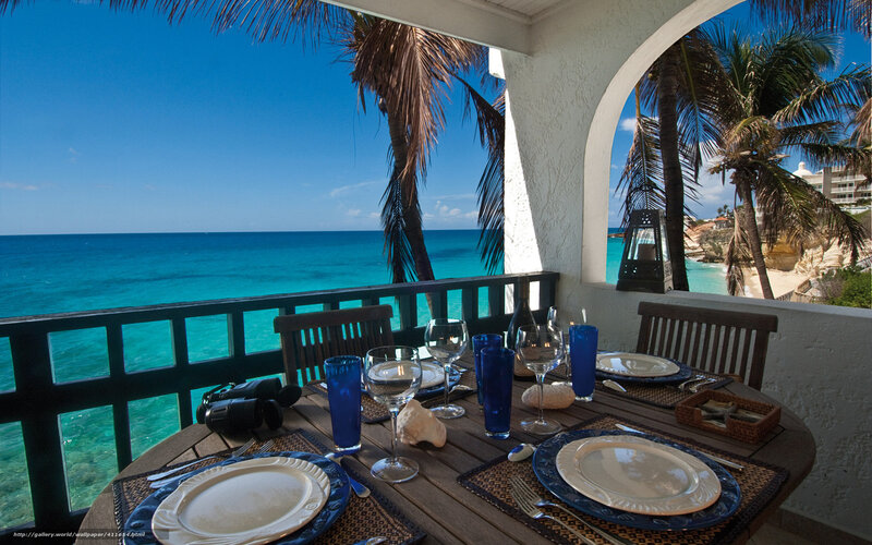 Dinner Table on Balcony — Blue, Serene, Afternoon