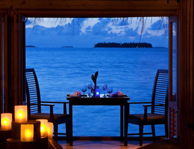 Dinner Table on Balcony — Blue, Serene, Night
