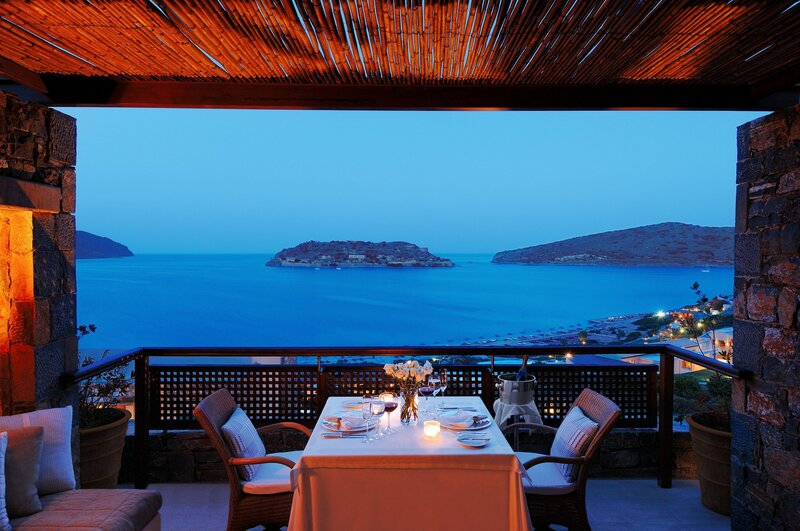 Dinner Table on Balcony — Blue