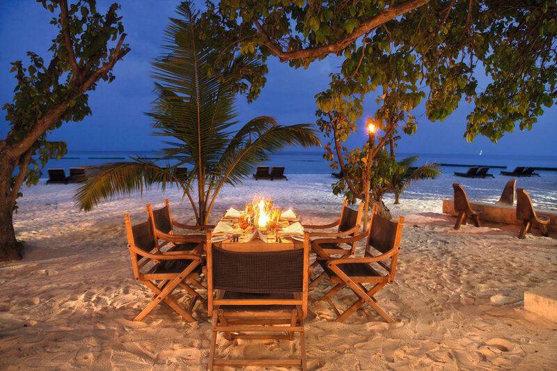 Dinner Table on Beach — Blue, Serene, Night