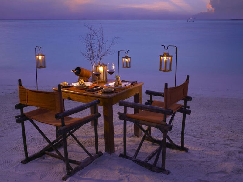 Dinner Table on Beach — Blue, Serene