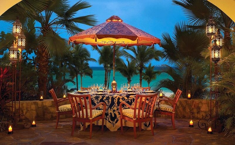 Dinner Table on Beach — Blue