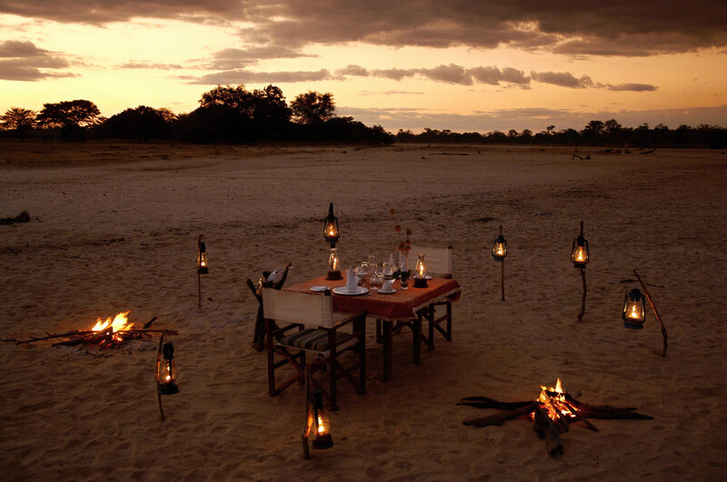Dinner Table on Beach — Brown