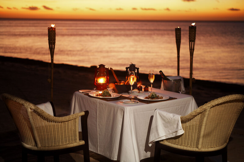 Dinner Table on Beach — Orange, Romantic