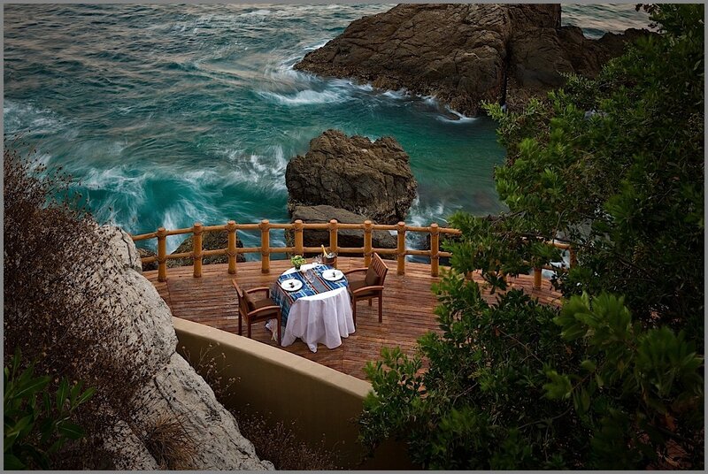 Dinner Table on Cliff — Blue, Serene