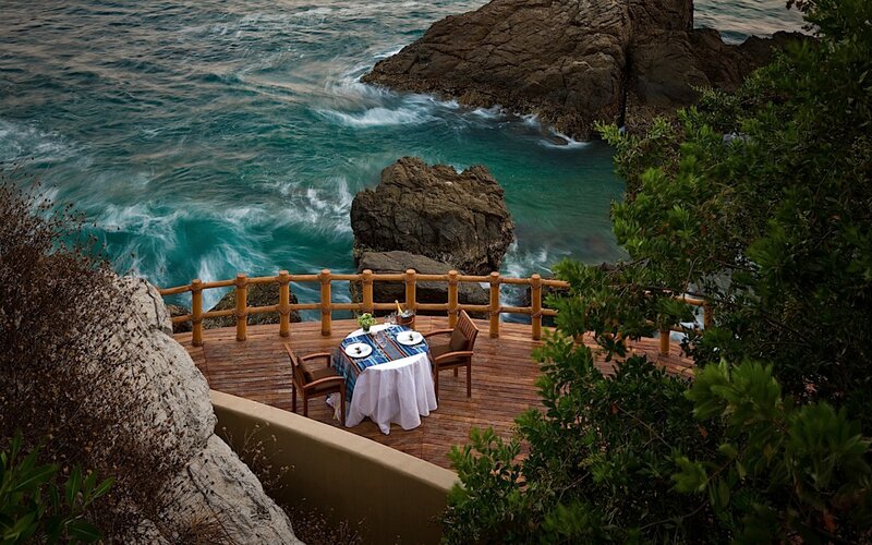 Dinner Table on Cliff — Blue
