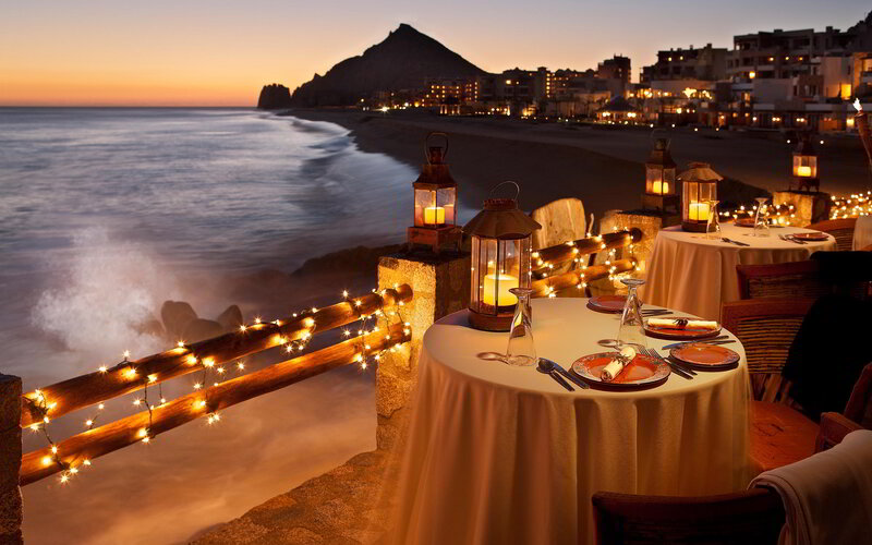 Dinner Table on Cliff — Orange