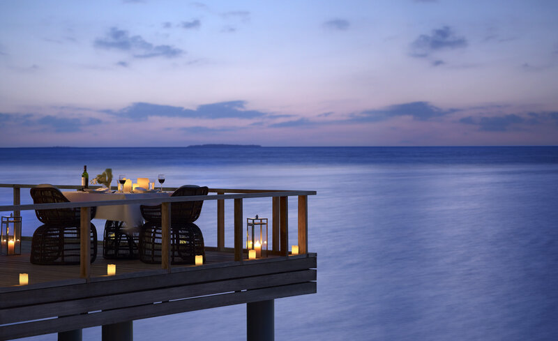 Dinner Table on Deck — Blue, Serene, Sunset