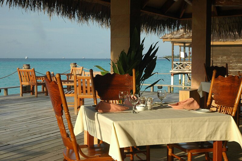 Dinner Table on Deck — Blue, Serene
