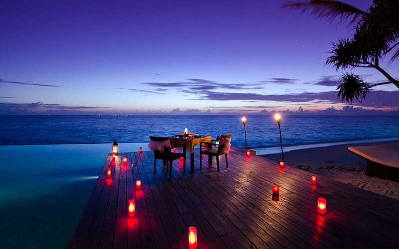 Dinner Table on Deck — Blue