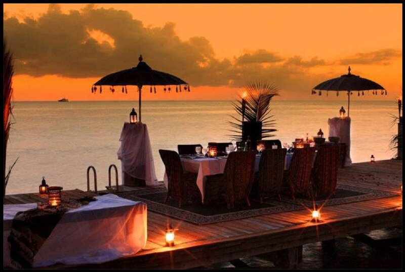 Dinner Table on Pier — Orange