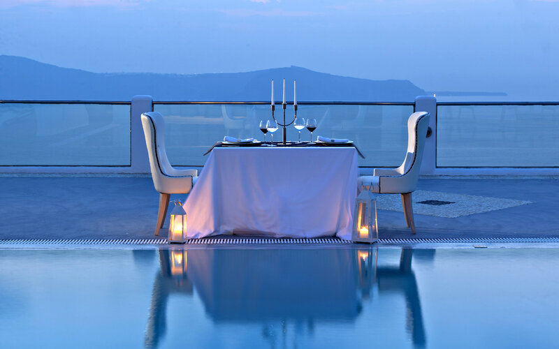 Dinner Table on Terrace — Blue