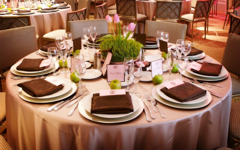 Dinner Table Setting — Brown, Formal, Photograph