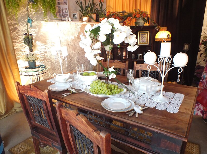 Dinner Table Setting — Brown, Serene, Afternoon