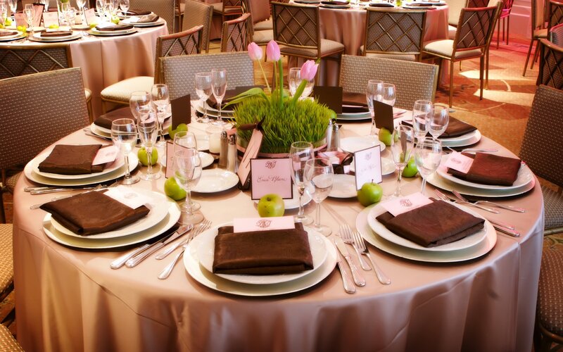 Dinner Table Setting — Brown