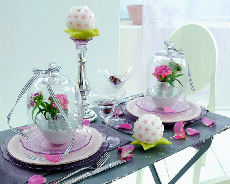 Dinner Table Setting — Pink, Elegant, Afternoon