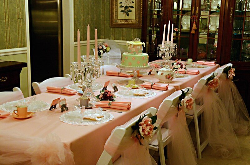 Dinner Table Setting — Pink, Elegant, Night
