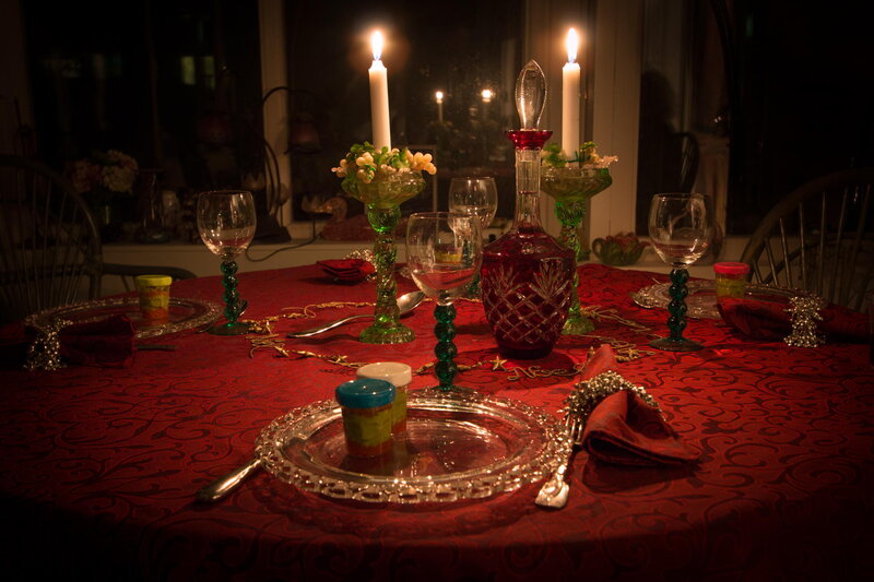 Dinner Table Setting — Red, Intimate