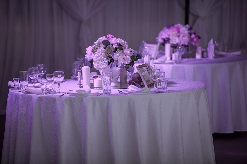 Dinner Table Setting — White, Elegant, Night
