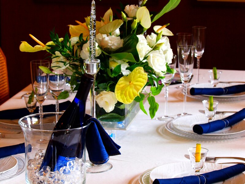Dinner Table Setting — White, Elegant, Photograph