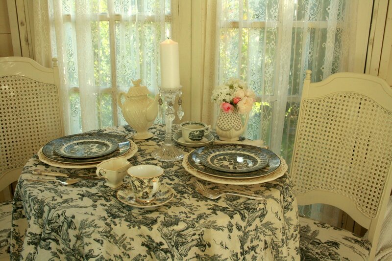 Dinner Table Setting — White, Serene, Afternoon
