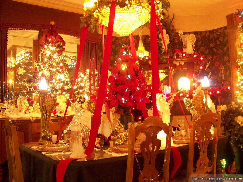Dinner Table with Christmas Decorations