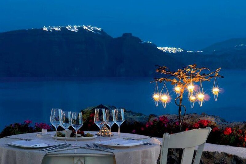 Dinner Table with Ocean View — Blue, Serene