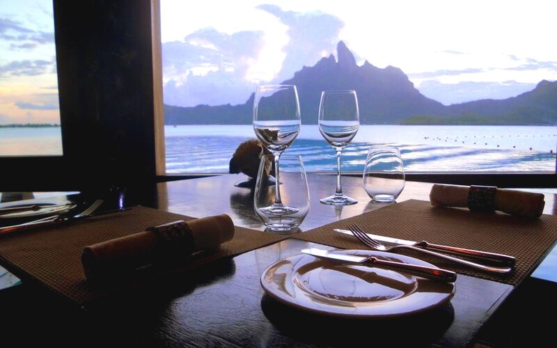 Dinner Table with Ocean View — Brown