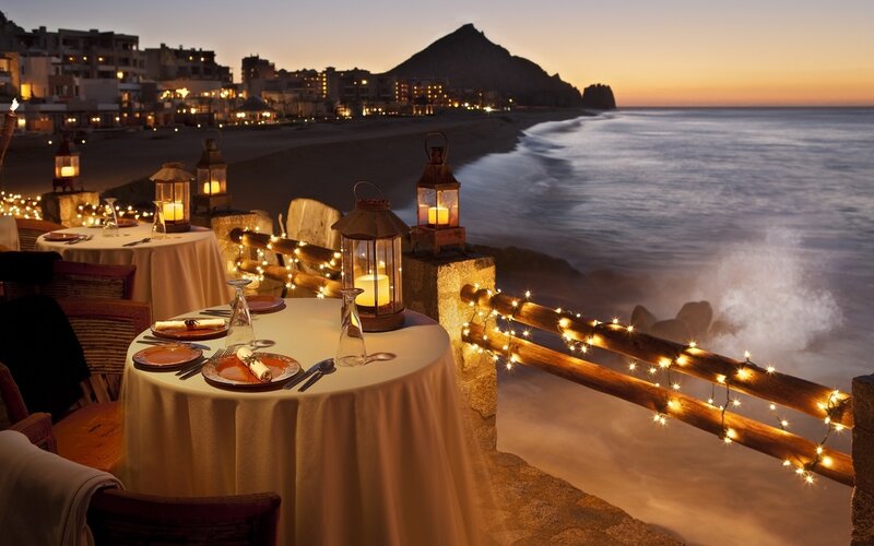 Dinner Tables on Cliff — Orange