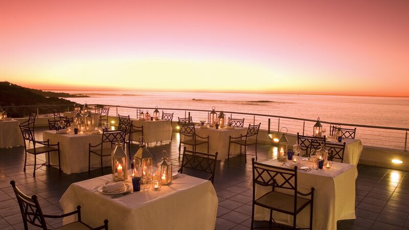 Dinner Tables on Terrace — Pink