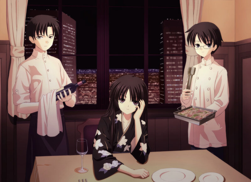 Dinner with two waiters