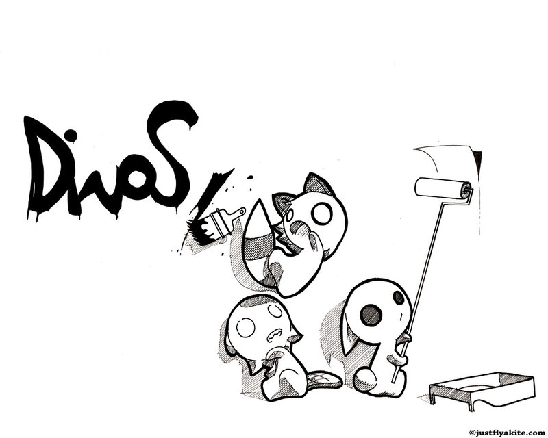 Dinos drawing doodle