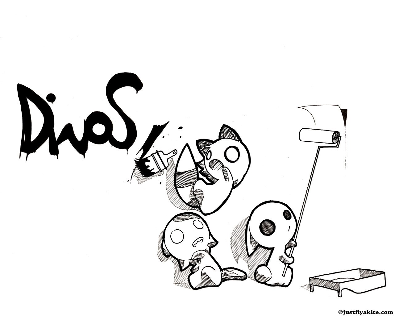 Dinos drawing doodle