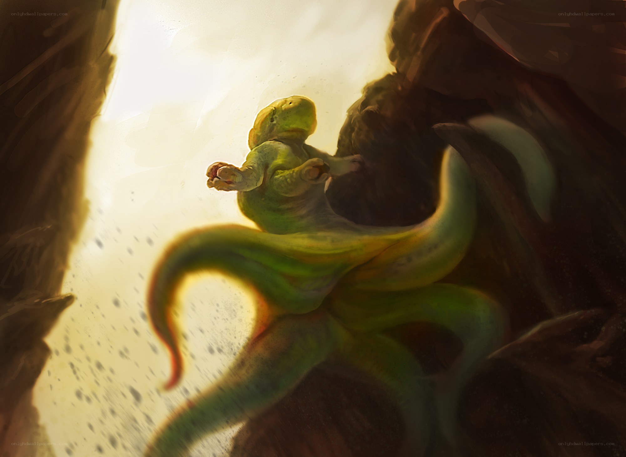 dinosaur baby in cave