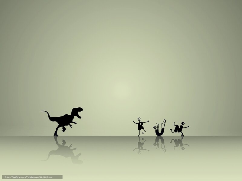 Dinosaur chasing people